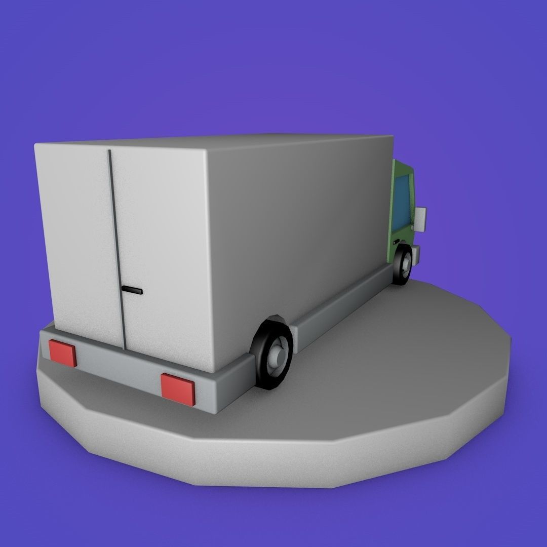Low Poly Truck Low-poly 3D model_4