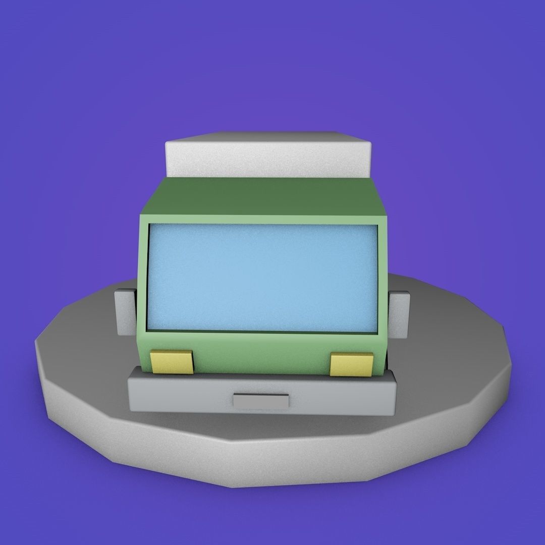 Low Poly Truck Low-poly 3D model_1
