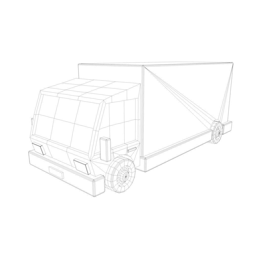 Low Poly Truck Low-poly 3D model_5
