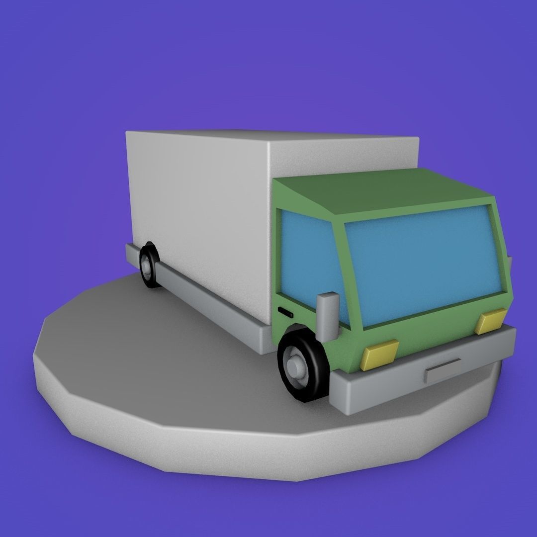 Low Poly Truck Low-poly 3D model_2