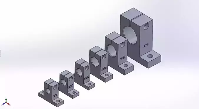 SK Seri Shaft Support 3D model