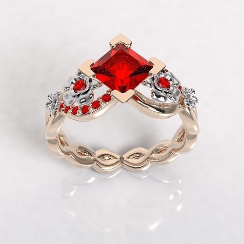Anillo Solitario Elegante    Elegant Solitaire Ring 3D model