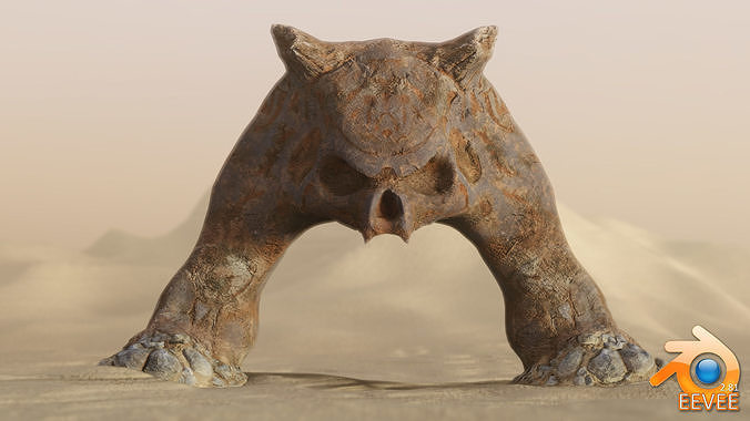 Devils Arch Desert Rock Formation Low-poly 3D model