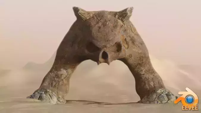 Devils Arch Desert Rock Formation Low-poly 3D model