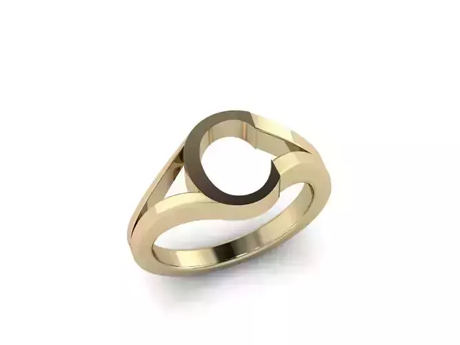 Jewelry Alphabet Ring C 3D print model