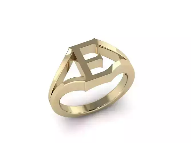 Jewelry Alphabet Ring E 3D print model