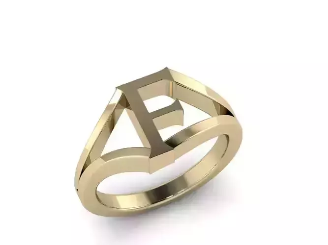 Jewelry Alphabet Ring F 3D print model