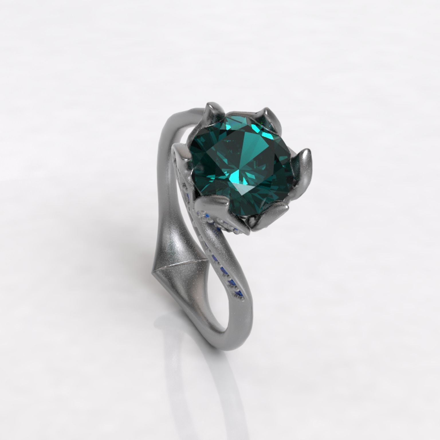 Anillo Solitario Elegante    Elegant Solitaire Ring 3D model_2