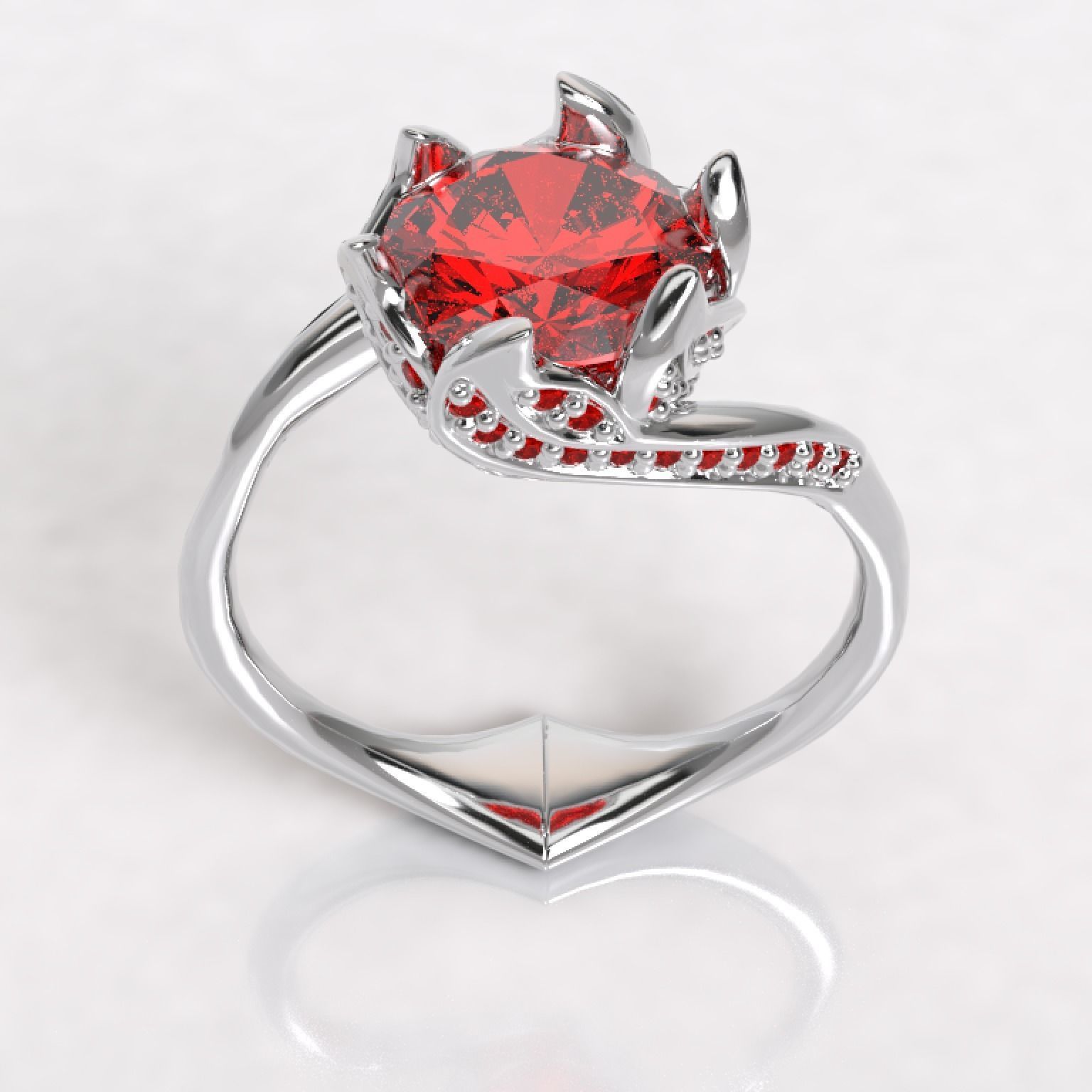 Anillo Solitario Elegante    Elegant Solitaire Ring 3D model_1