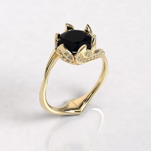Anillo Solitario Elegante    Elegant Solitaire Ring 3D model