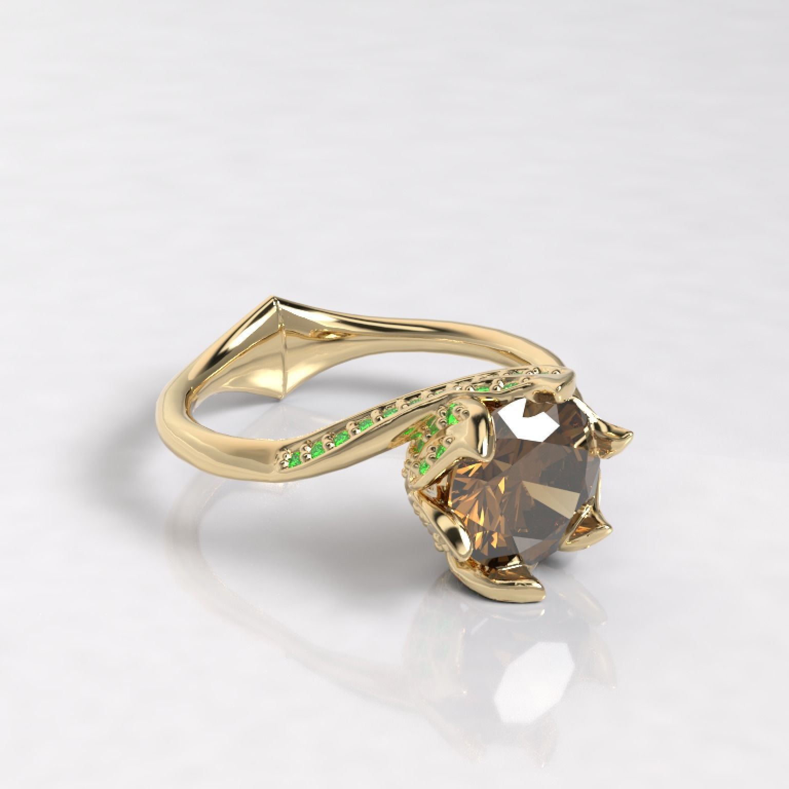 Anillo Solitario Elegante    Elegant Solitaire Ring 3D model_3