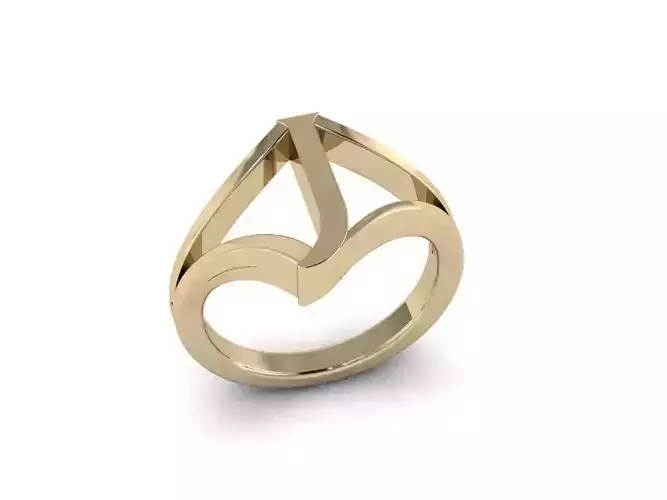 Jewelry Alphabet Ring J  3D print model