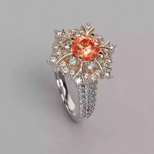 Anillo Solitario tipo roseta    Elegant Solitaire Ring