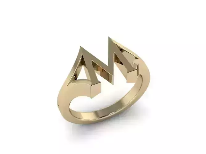 Jewelry Alphabet Ring M  3D print model