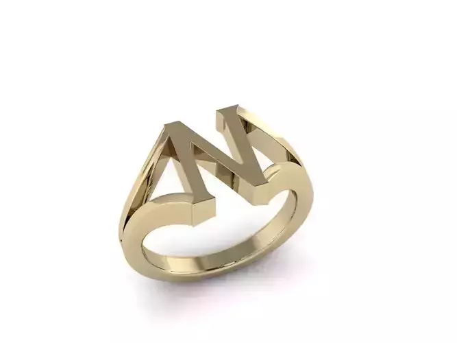 Jewelry Alphabet Ring N  3D print model
