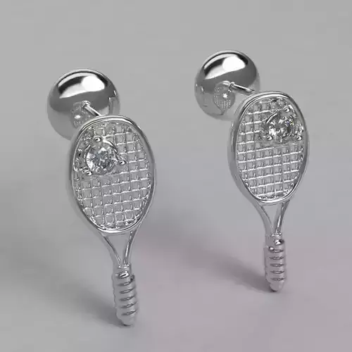 Arete raqueta de tenis    Tennis racket earring