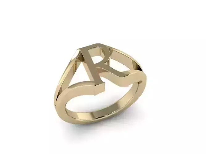 Jewelry Alphabet Ring R 3D print model