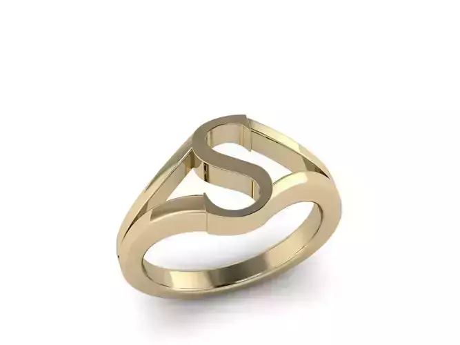 Jewelry Alphabet Ring S 3D print model