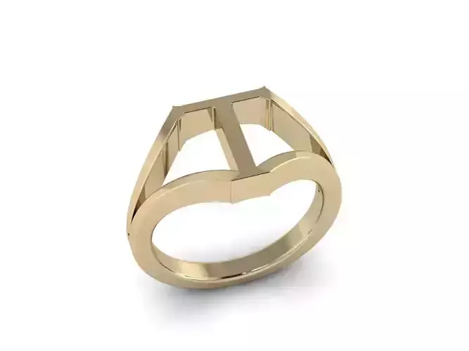 Jewelry Alphabet Ring T 3D print model
