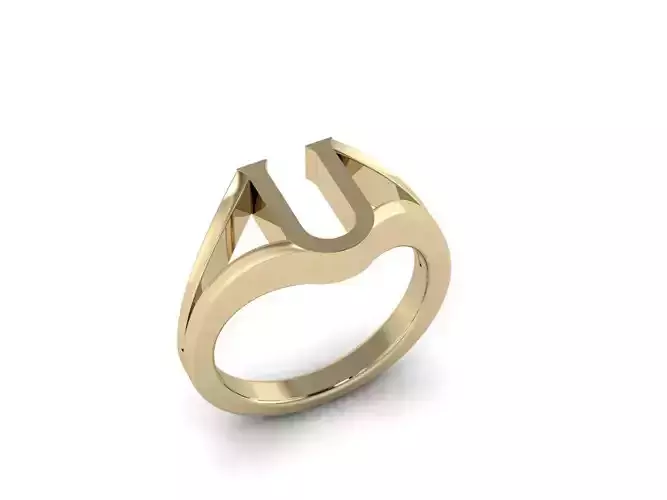 Jewelry Alphabet Ring U 