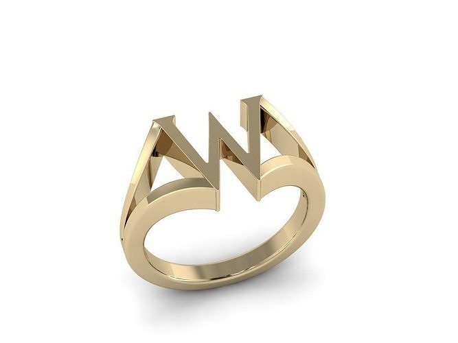 Jewelry Alphabet Ring W  3D print model