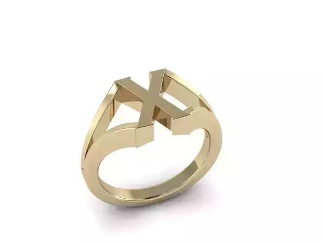 Jewelry Alphabet Ring X 