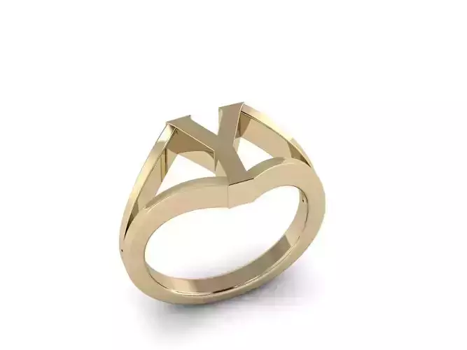 Jewelry Alphabet Ring Y