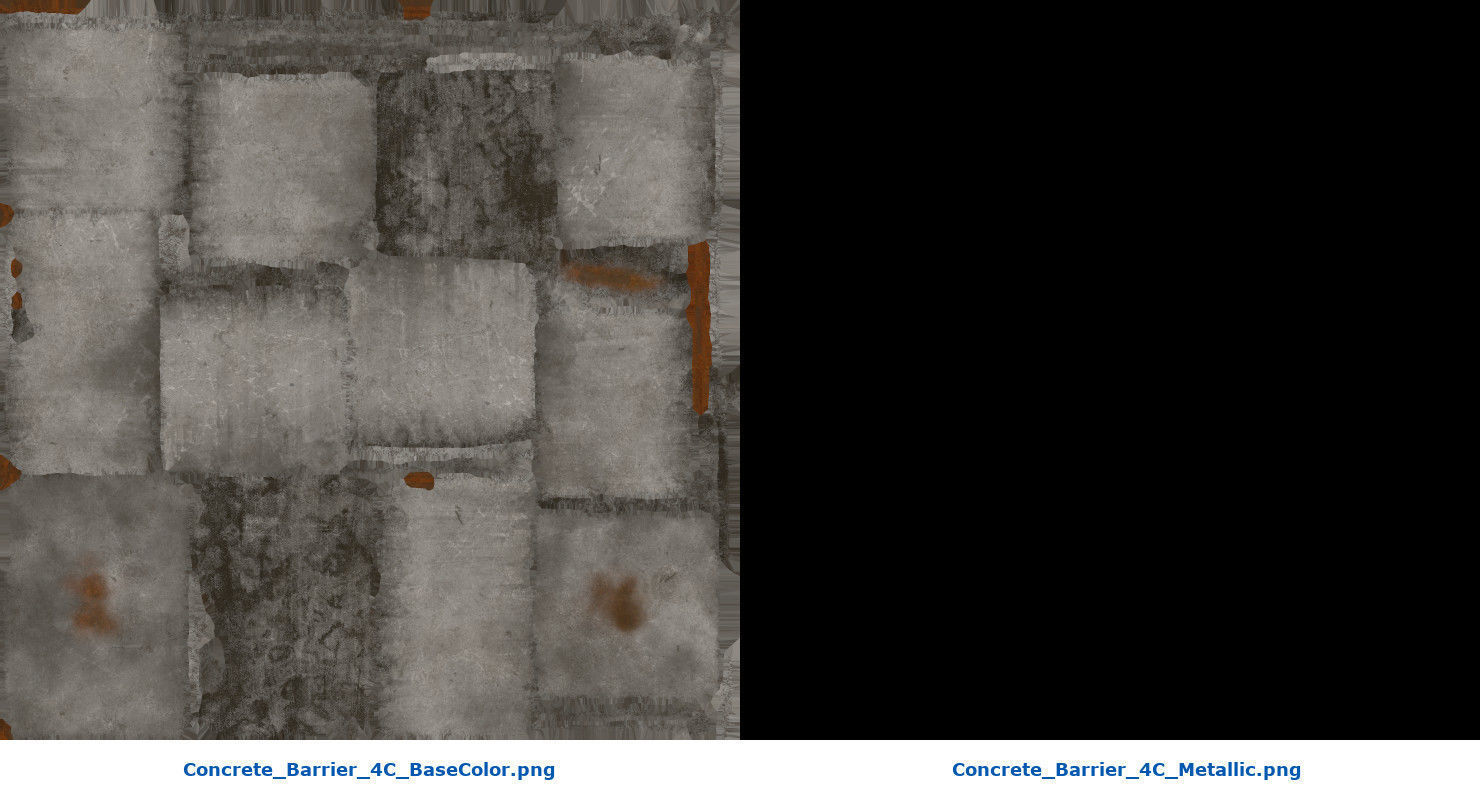 Concrete Barrier 4C Low-poly 3D model_8