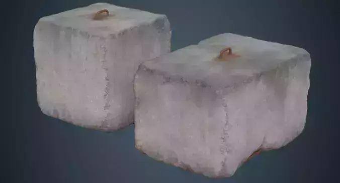 Concrete Barrier 4C Low-poly 3D model