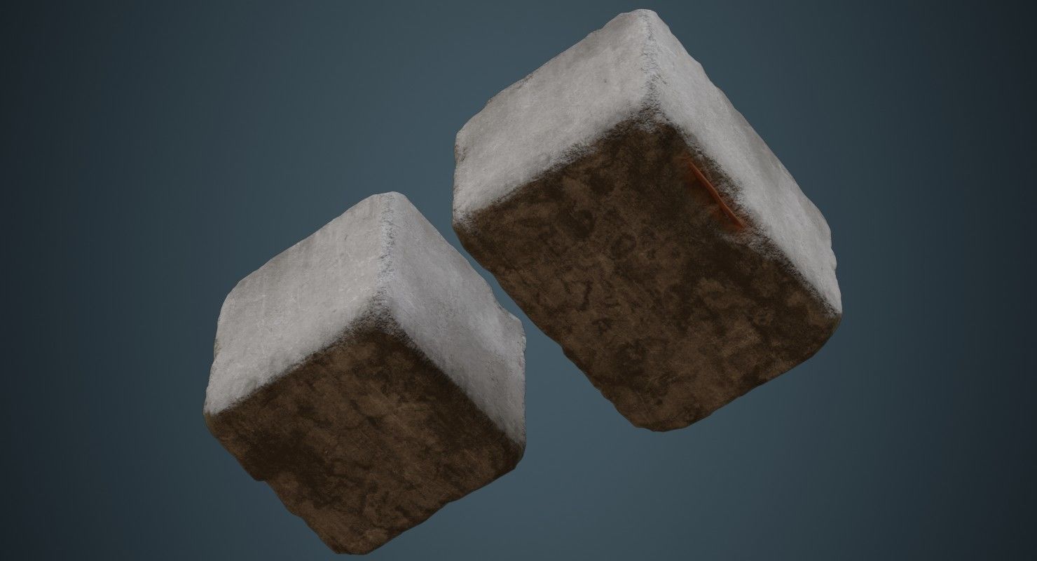 Concrete Barrier 4C Low-poly 3D model_4