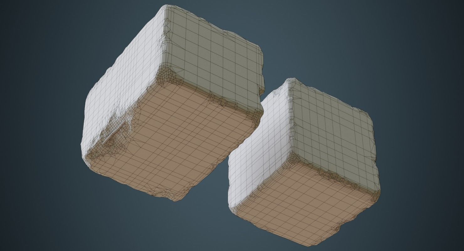 Concrete Barrier 4C Low-poly 3D model_6