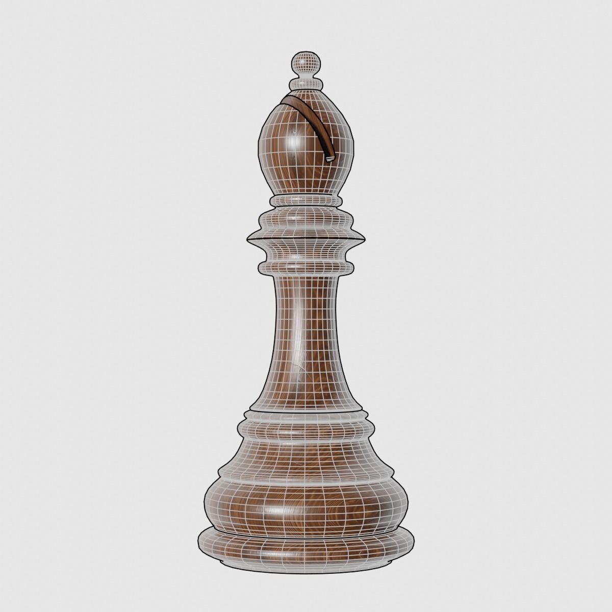 Bishop of Chess Low-poly 3D model_2