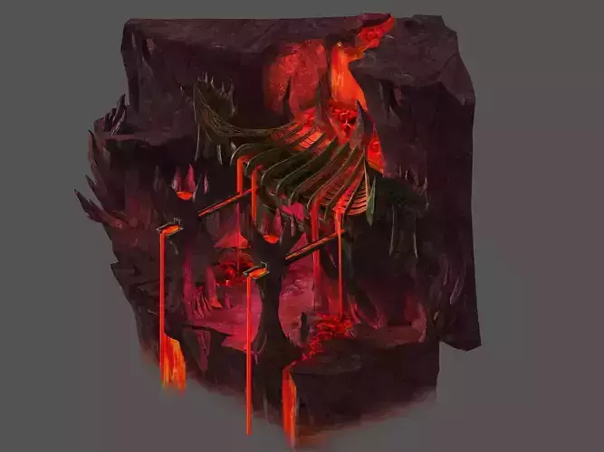 Game Models - Large Buildings in the Volcano