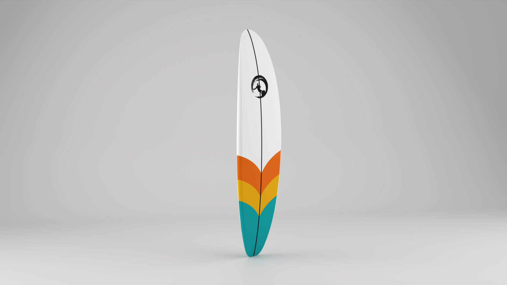 Longboard Surfboard Low-poly 3D model_3