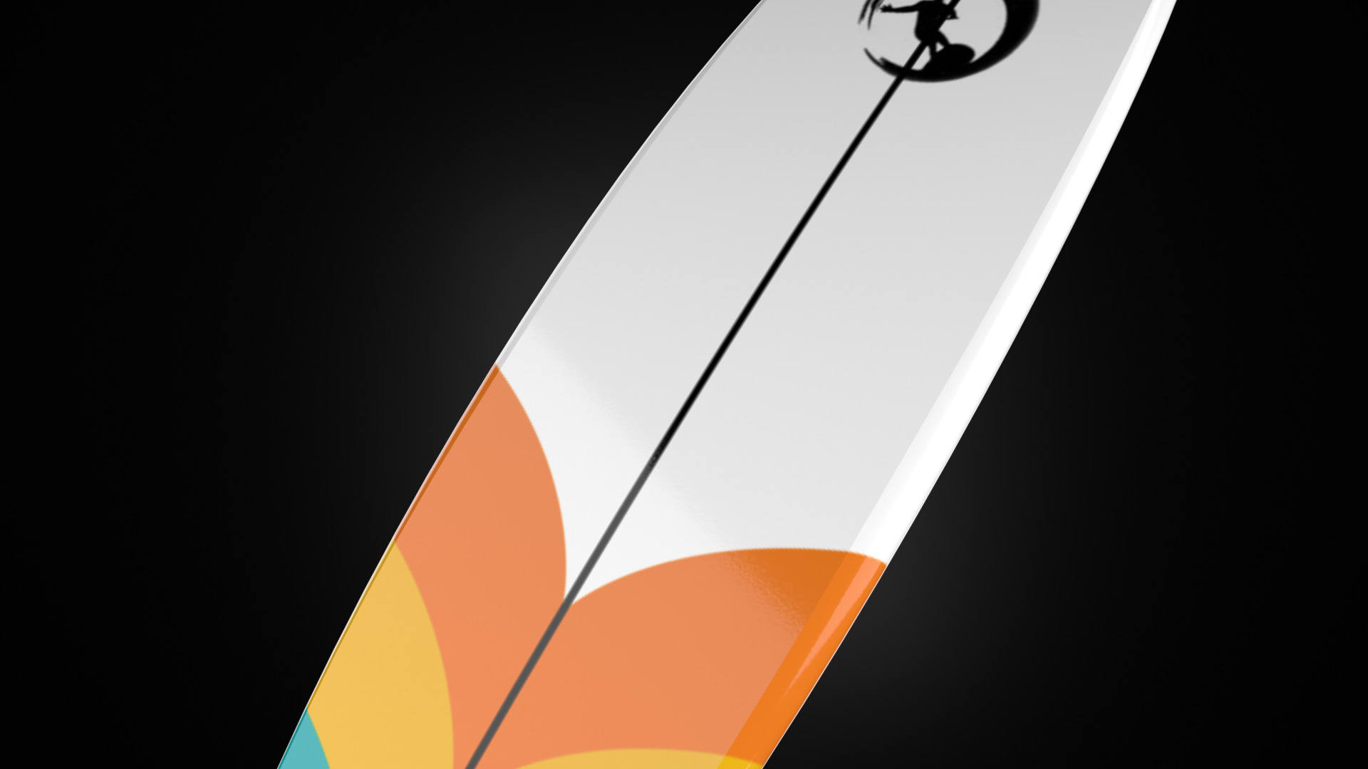 Longboard Surfboard Low-poly 3D model_6