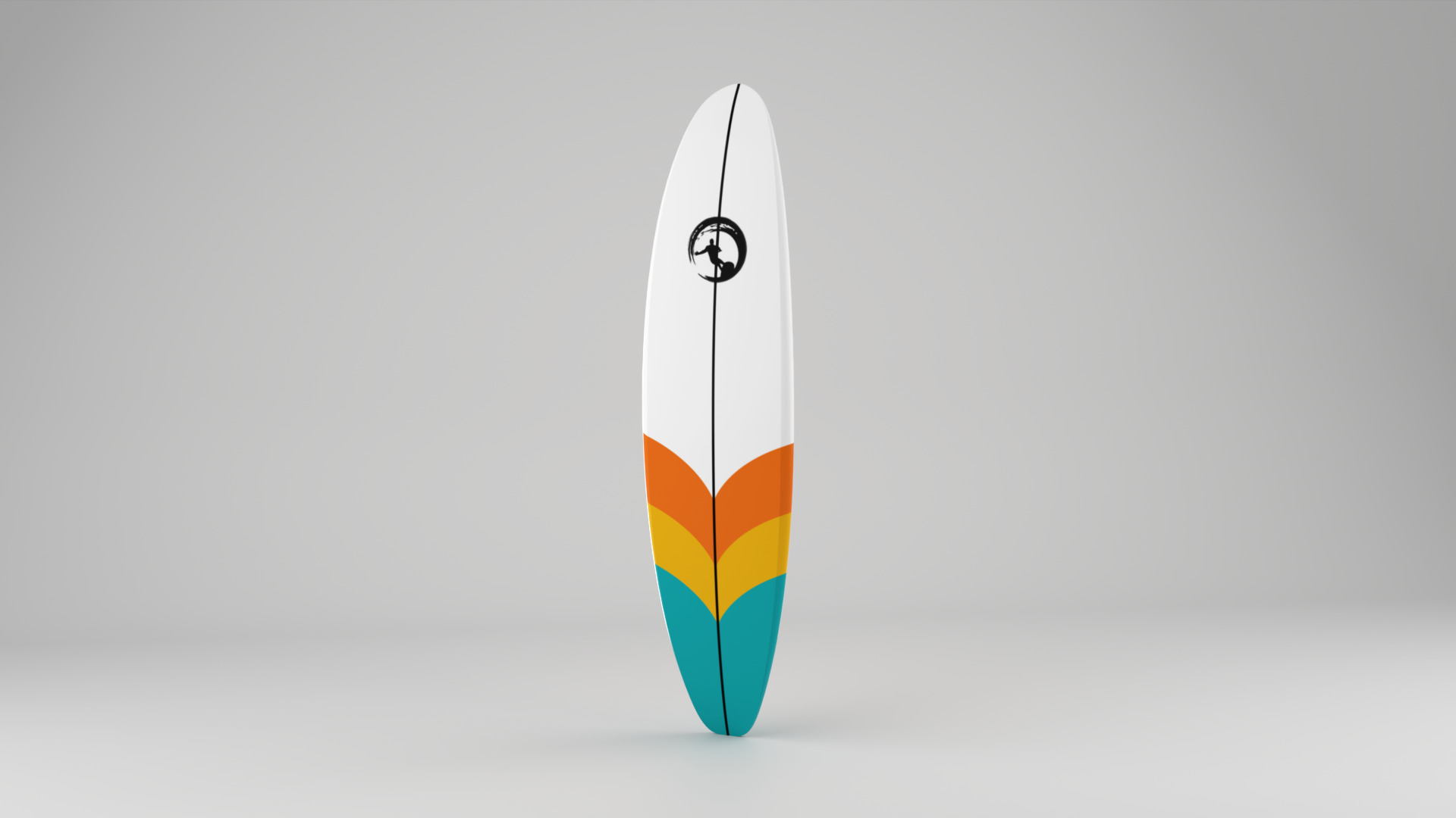Longboard Surfboard Low-poly 3D model_4