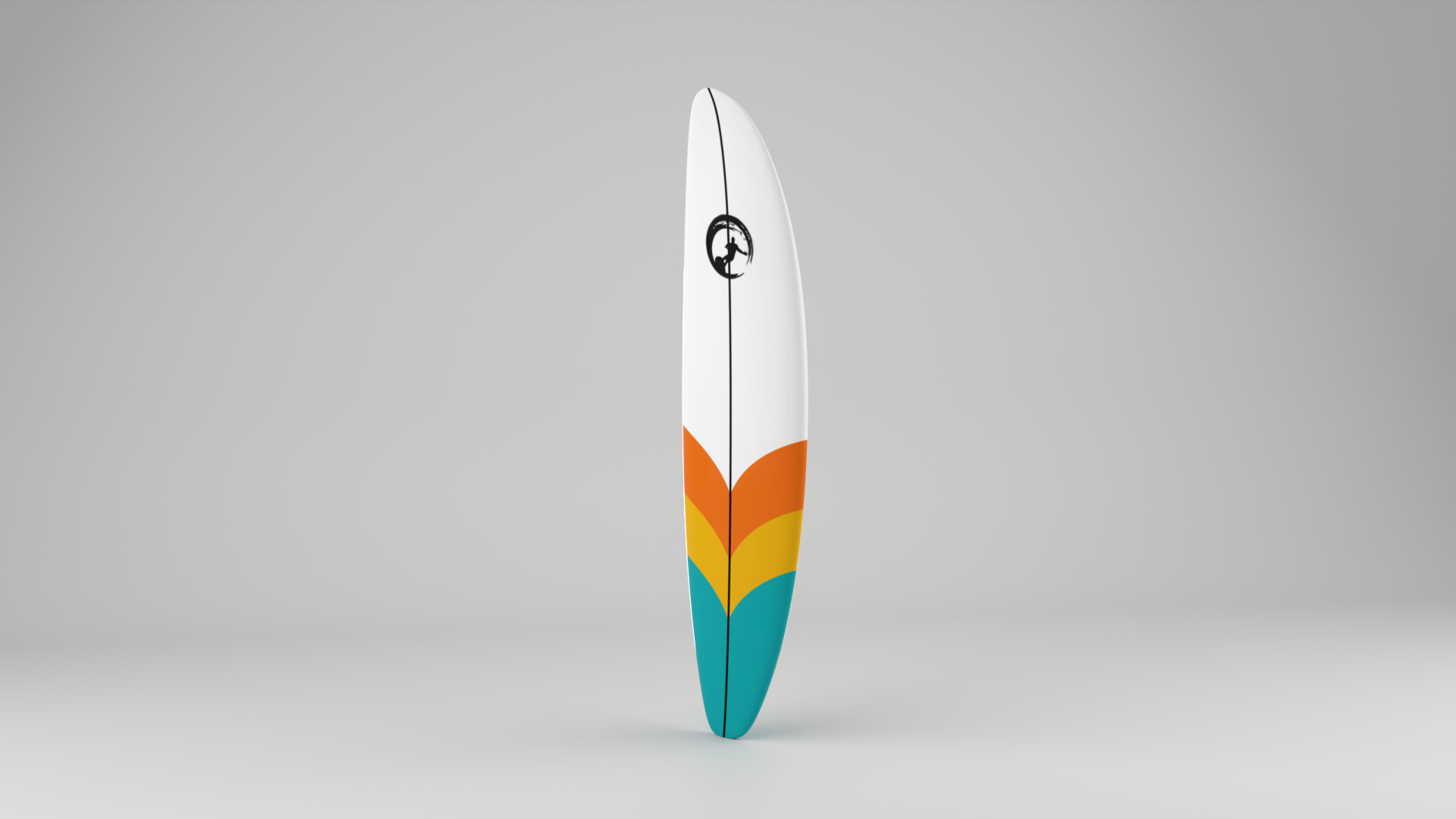 Longboard Surfboard Low-poly 3D model_8