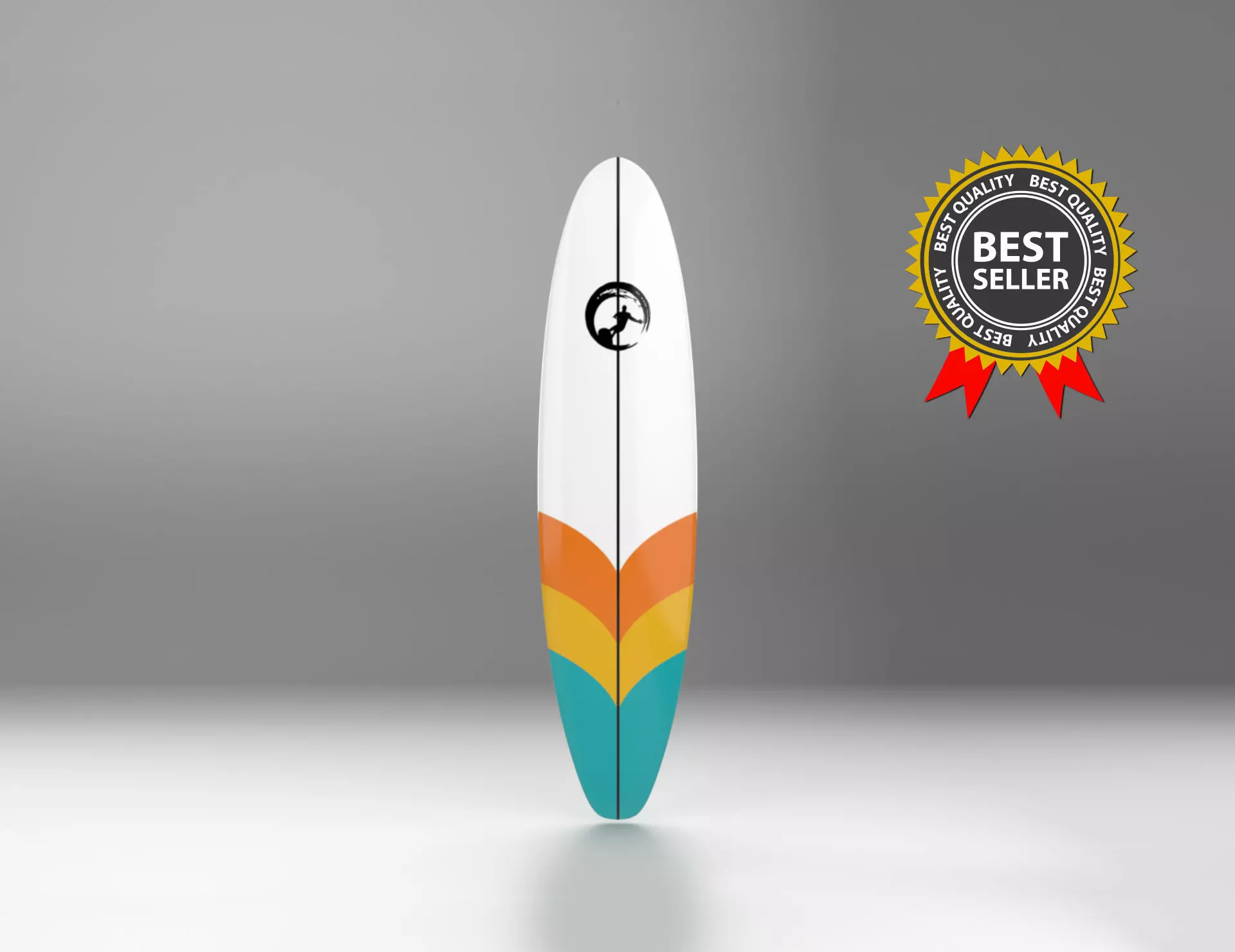 Longboard Surfboard Low-poly 3D model_0