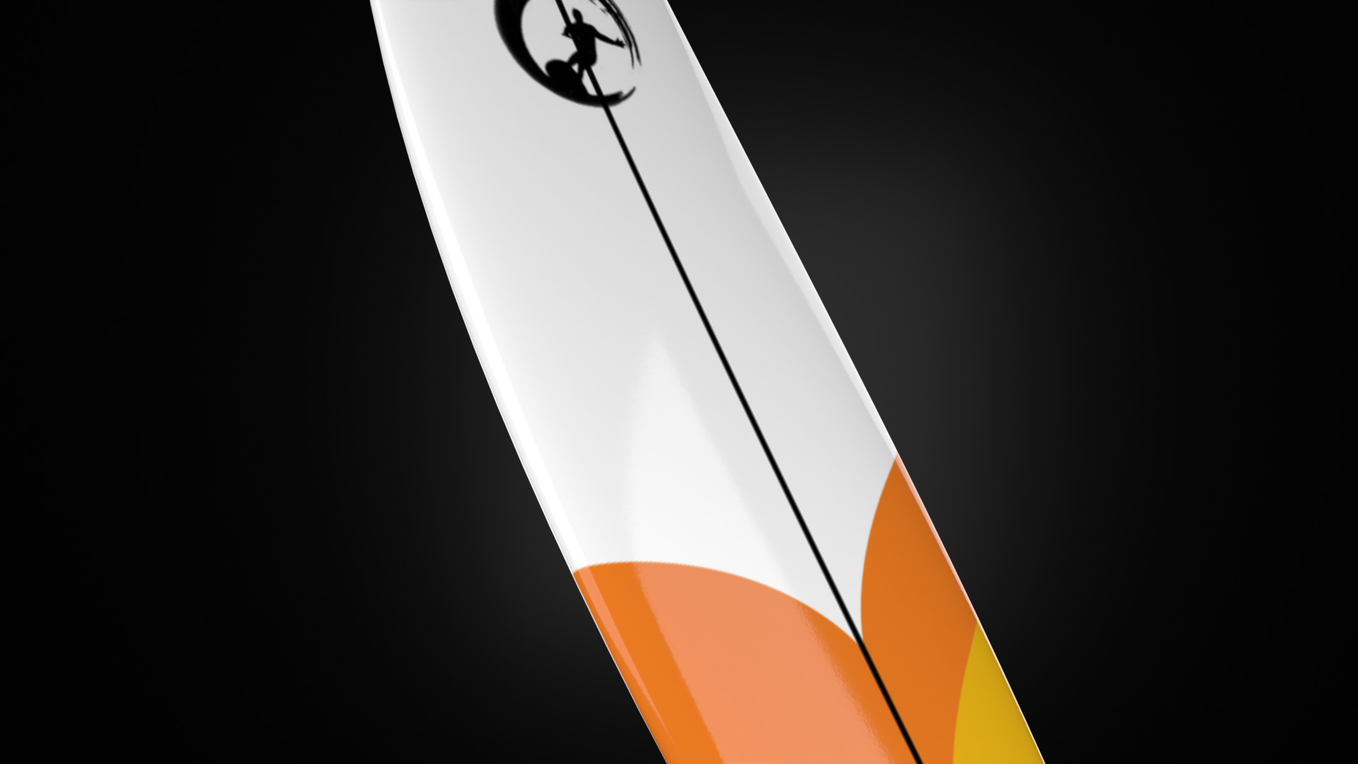 Longboard Surfboard Low-poly 3D model_15