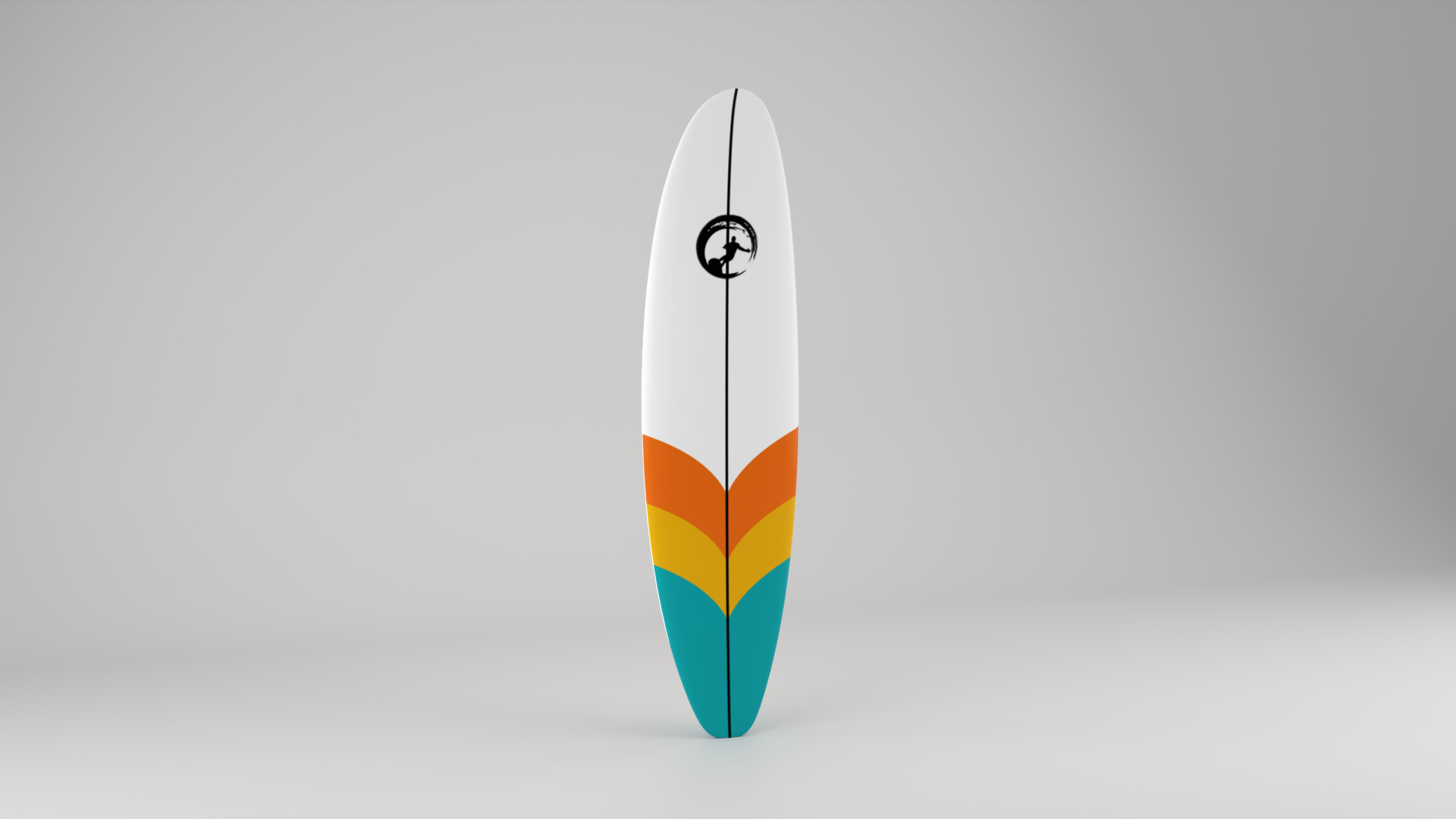 Longboard Surfboard Low-poly 3D model_2