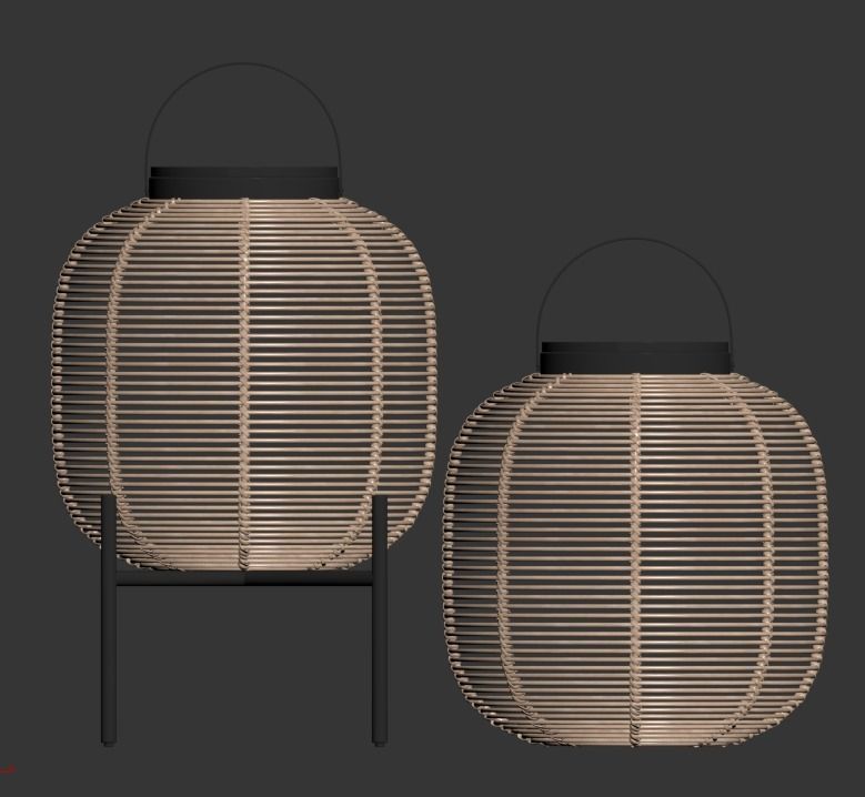 Bamboo lanterns  V1 3D model_5