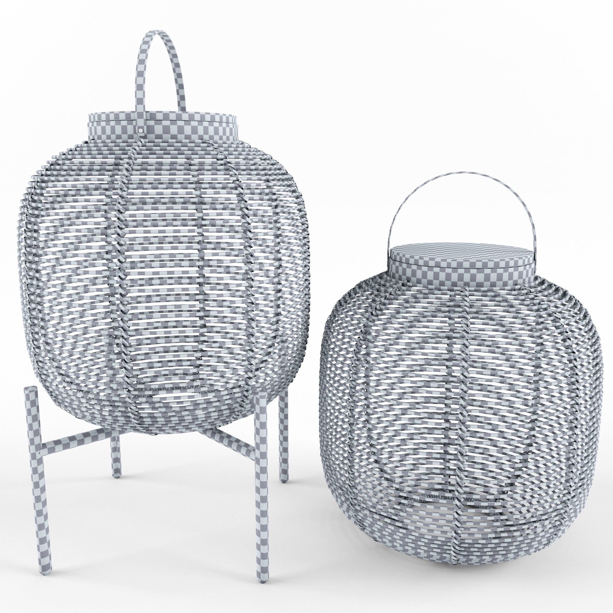 Bamboo lanterns  V1 3D model_3