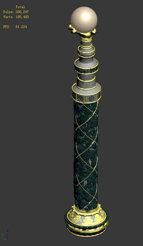 Wonderful fantasy - decorative pillars 02 3D model_1