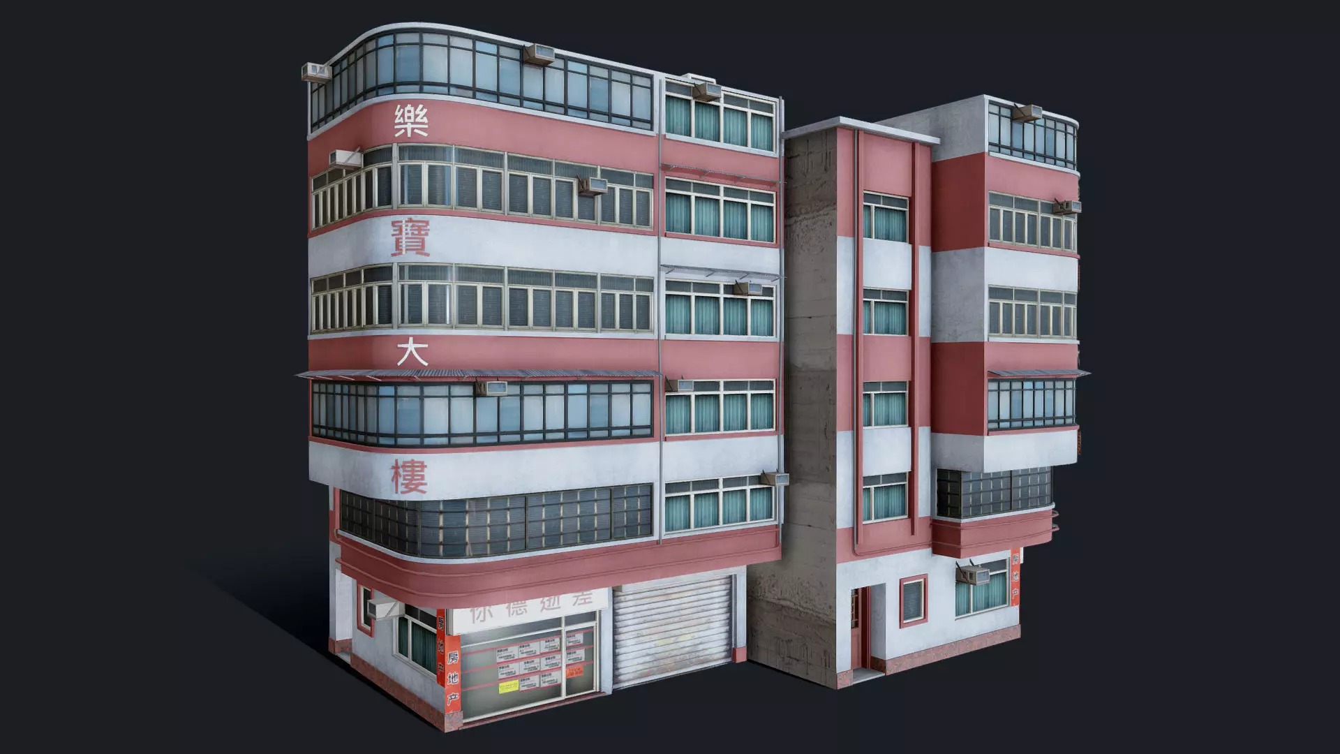 Chinese Building Lok Po Low-poly 3D model_0
