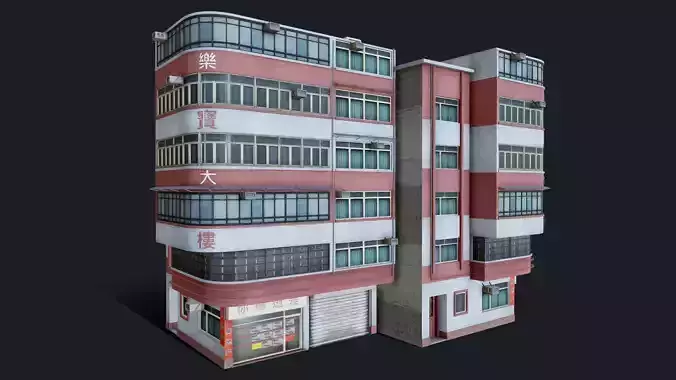Chinese Building Lok Po Low-poly 3D model