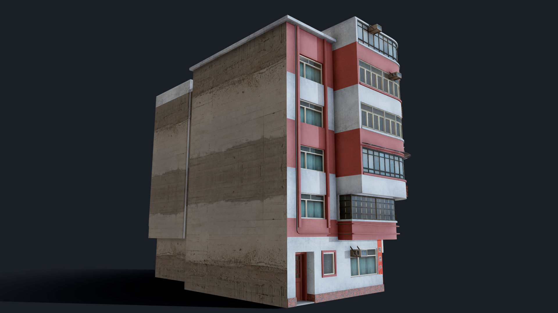 Chinese Building Lok Po Low-poly 3D model_7