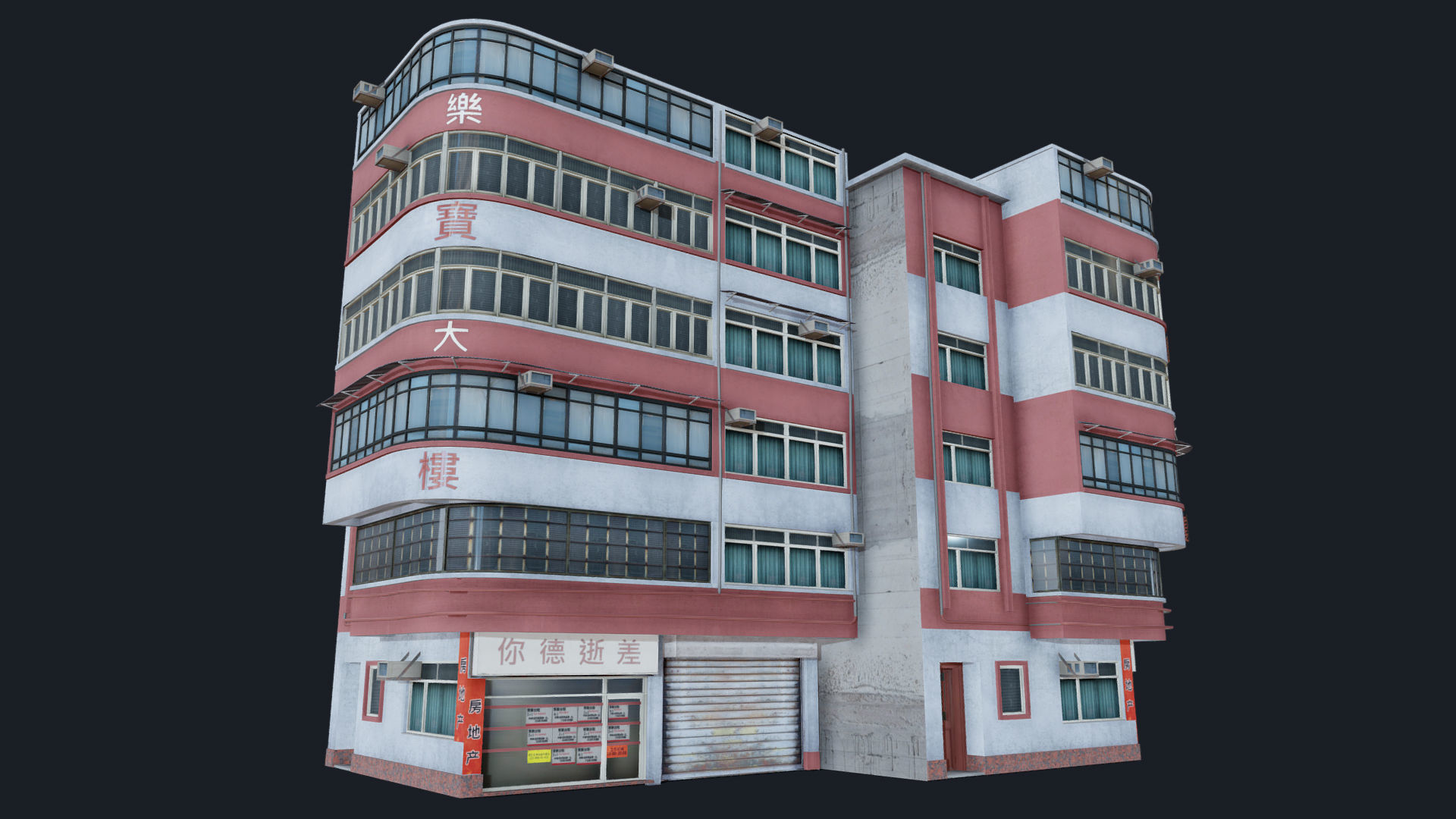 Chinese Building Lok Po Low-poly 3D model_5