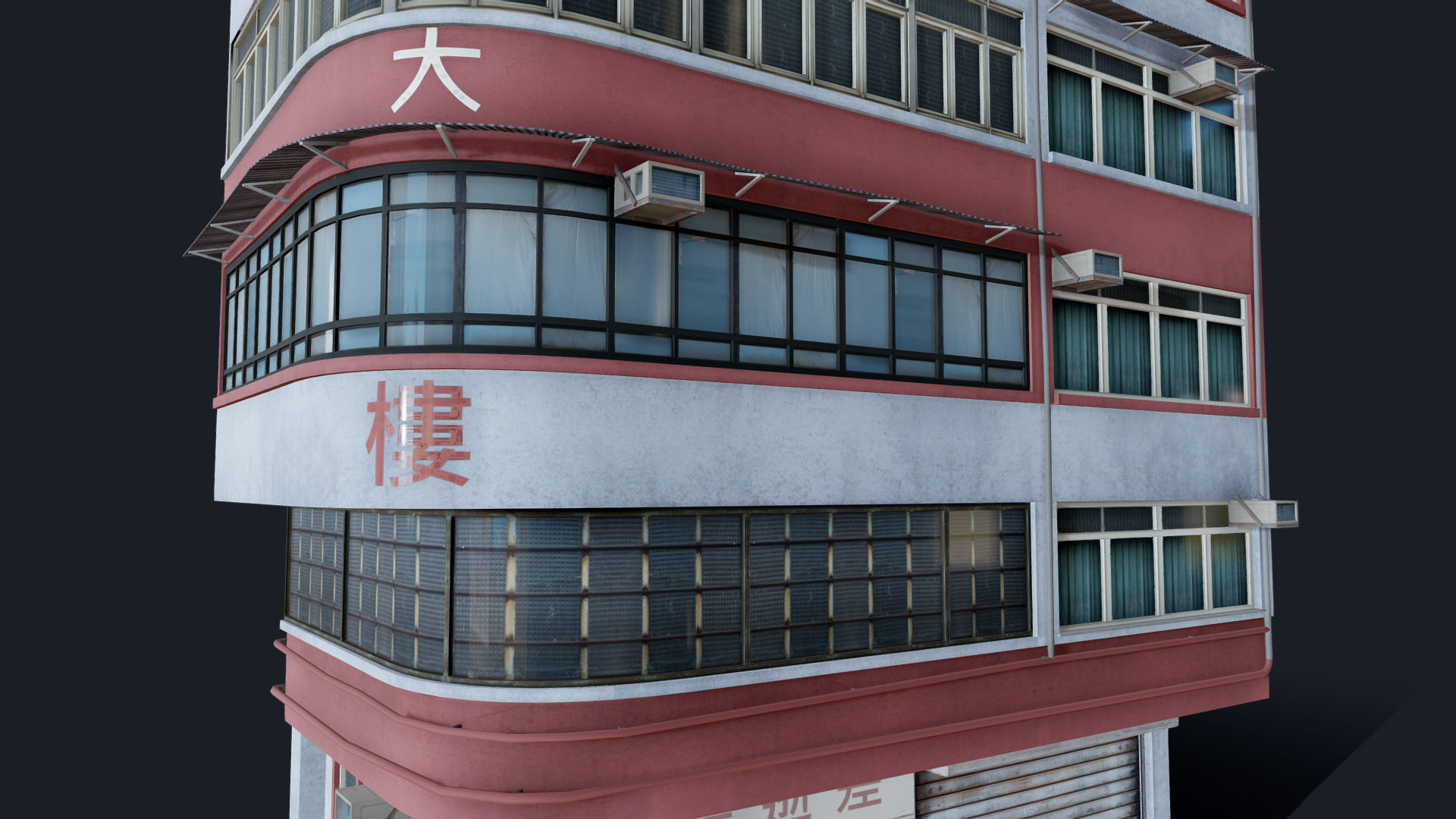 Chinese Building Lok Po Low-poly 3D model_15