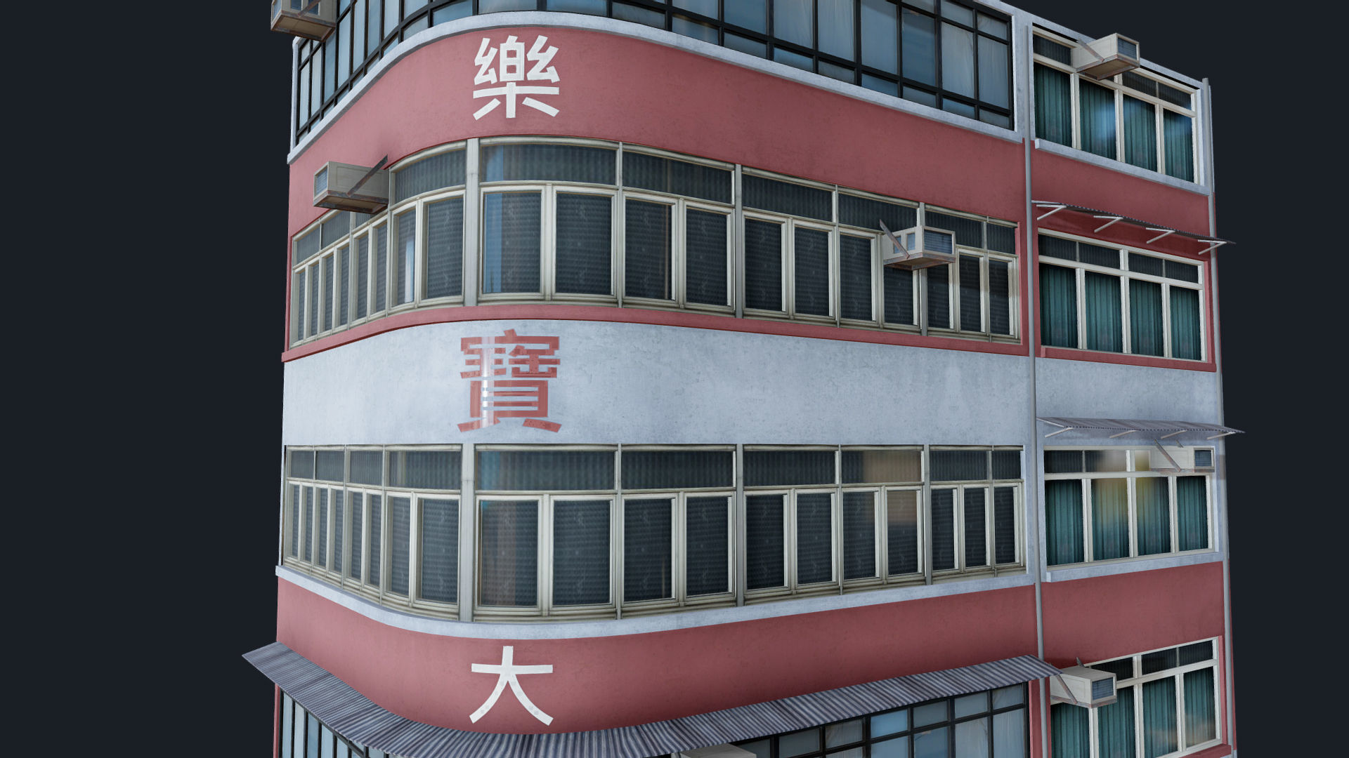 Chinese Building Lok Po Low-poly 3D model_16