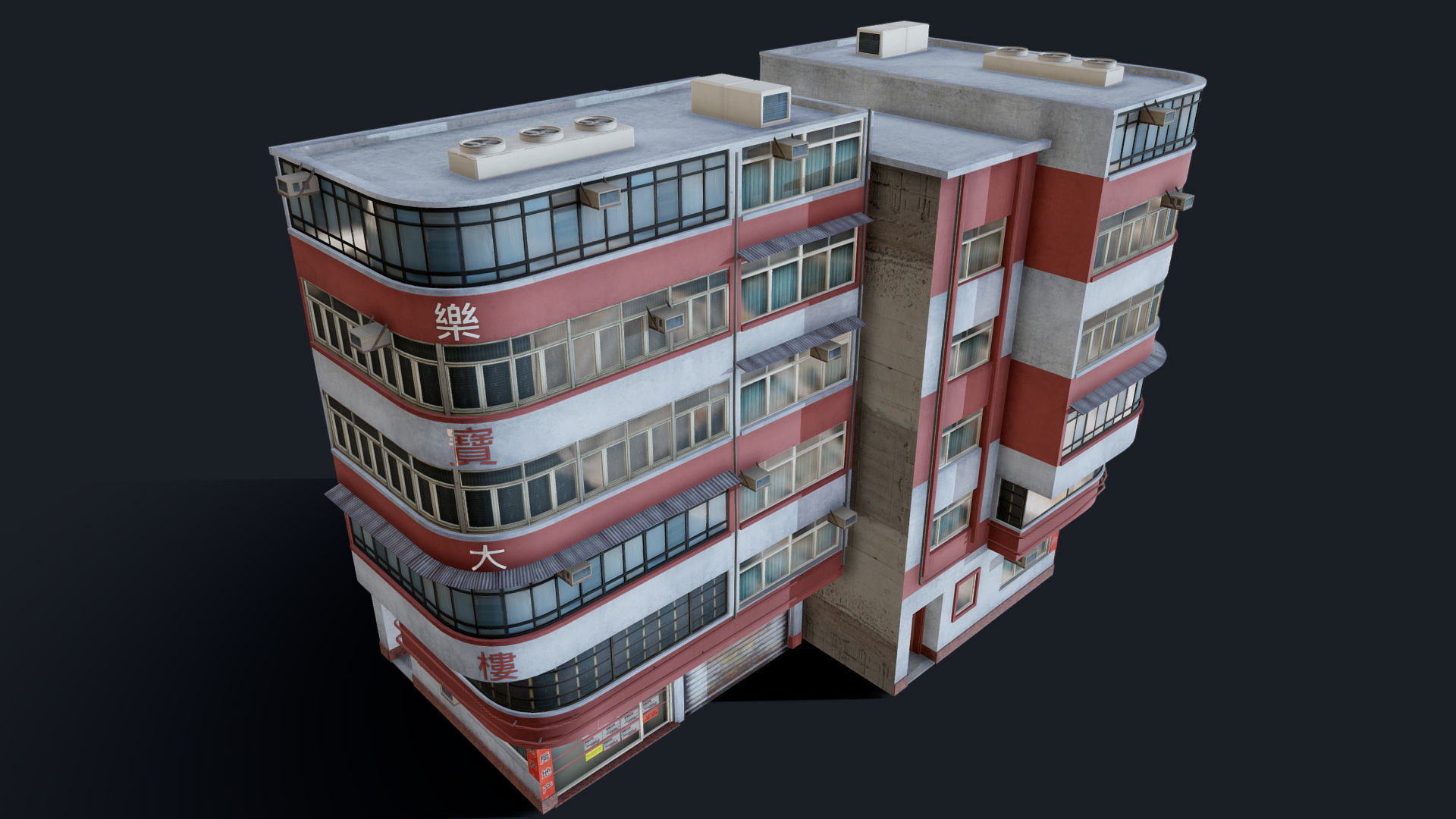Chinese Building Lok Po Low-poly 3D model_2